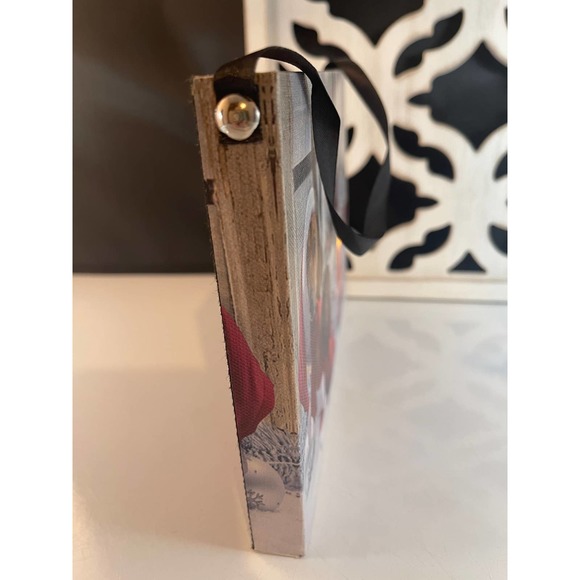 Lighted Dachshund Santa Hat Holiday Scene Canvas Wall Hanging Tested‎ & Works - Picture 7 of 10